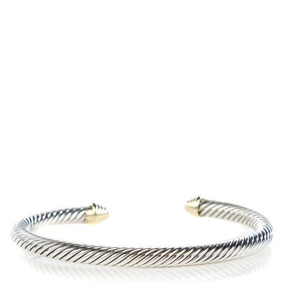 David Yurman Sterling Silver 14K Yellow Gold 5mm Cable Classics Bracelet 1 of 6