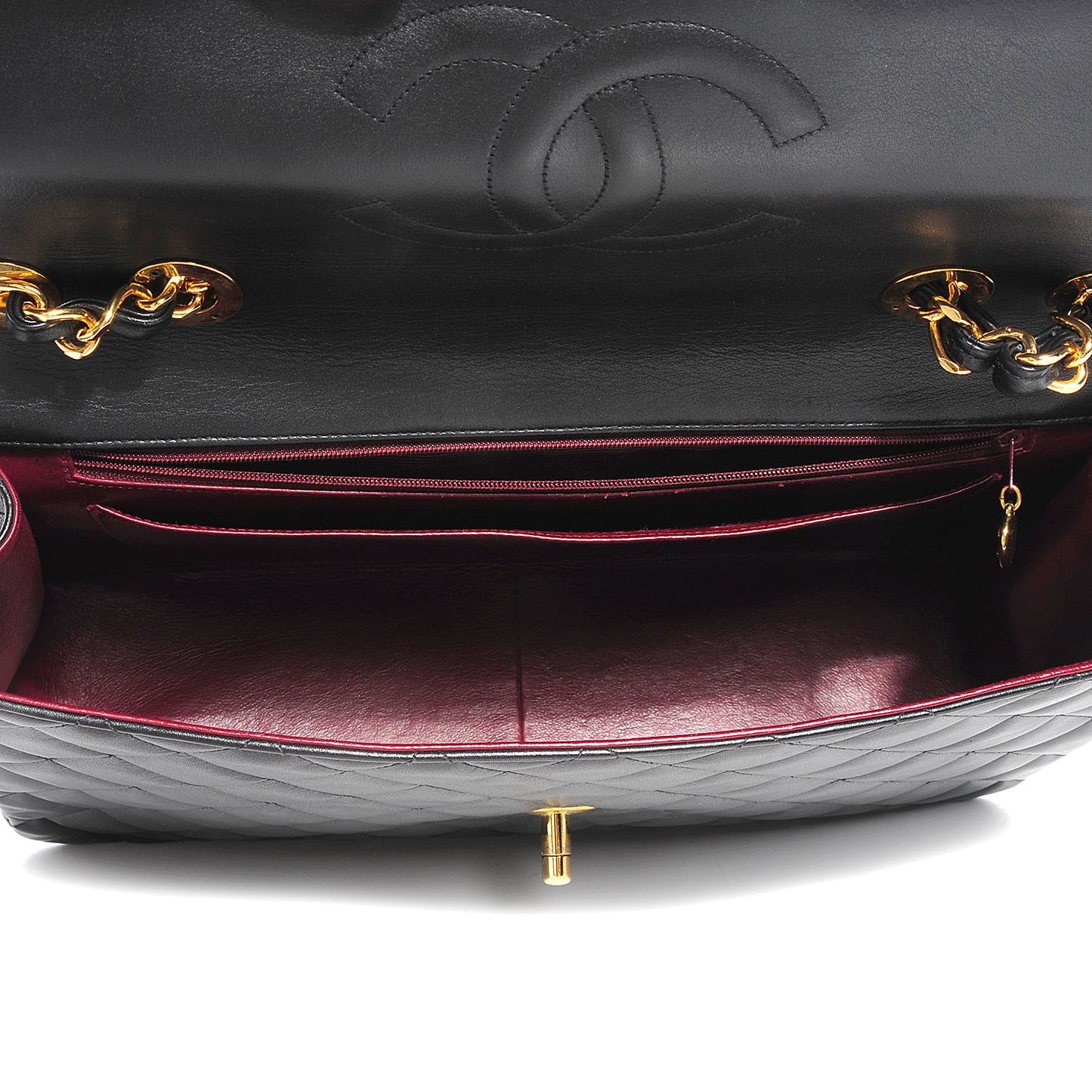Lambskin XL Jumbo Flap Black