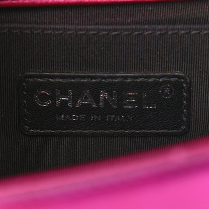 Chanel Metallic Patent Calfskin Quilted Medium Boy Flap Pink 6 of 12