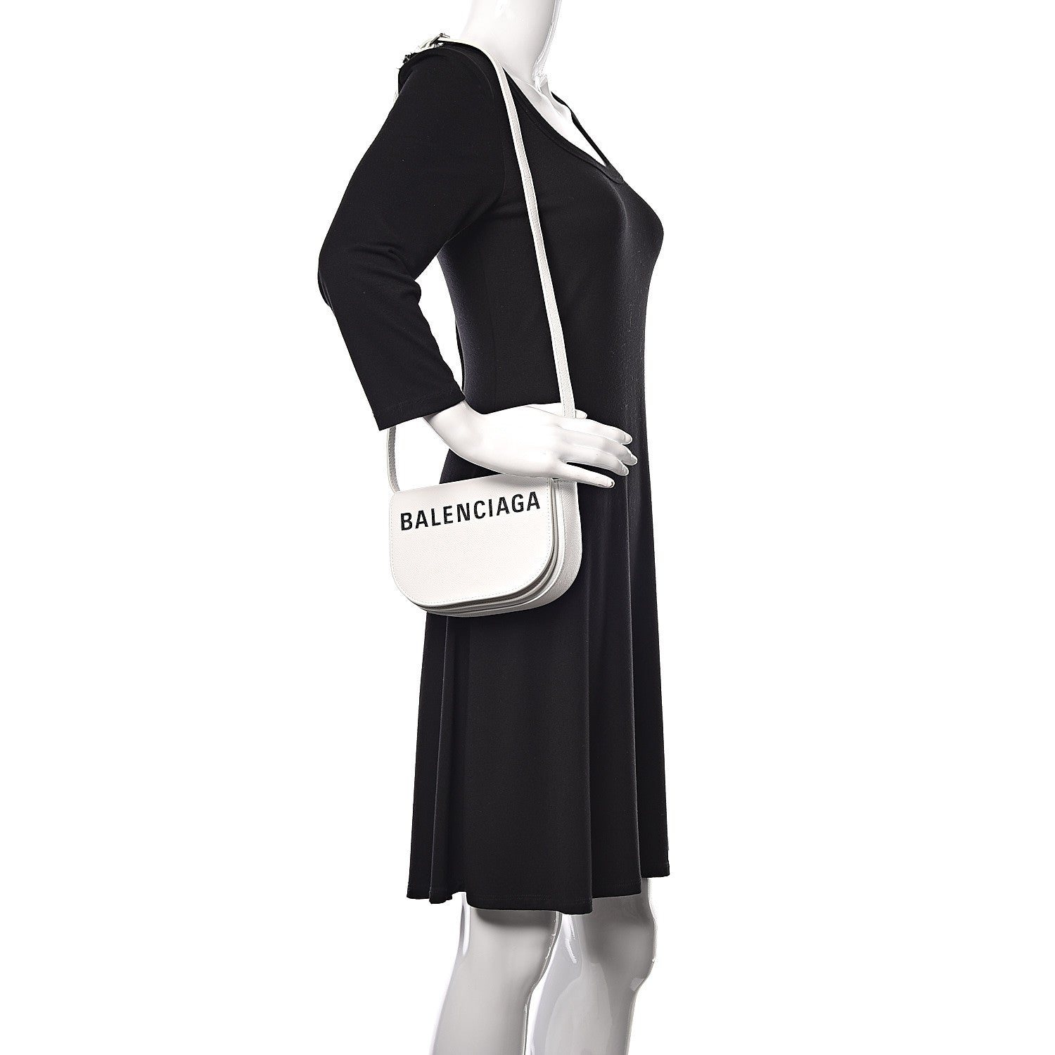 Balenciaga Grained Calfskin Logo Print Ville Day Bag XS White 2 of 18