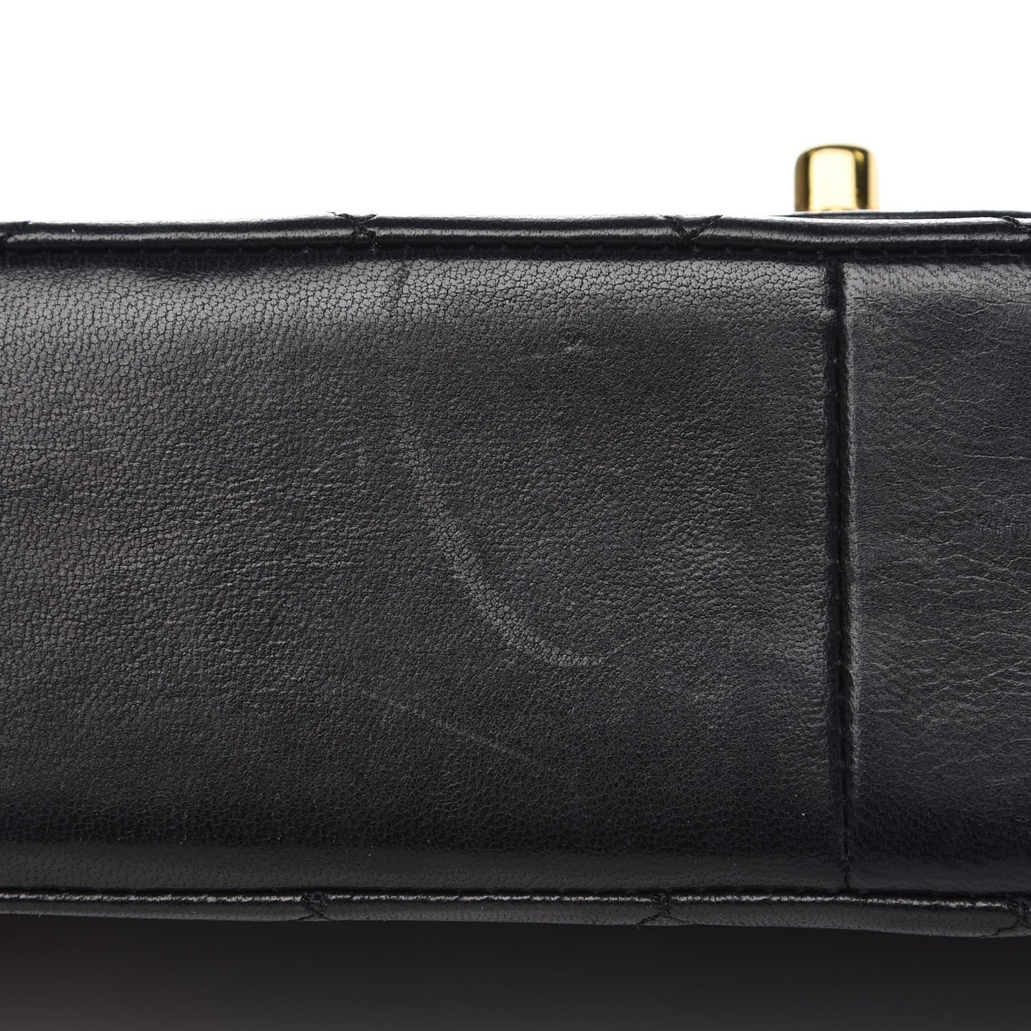 Lambskin Quilted Medium Double Flap Black