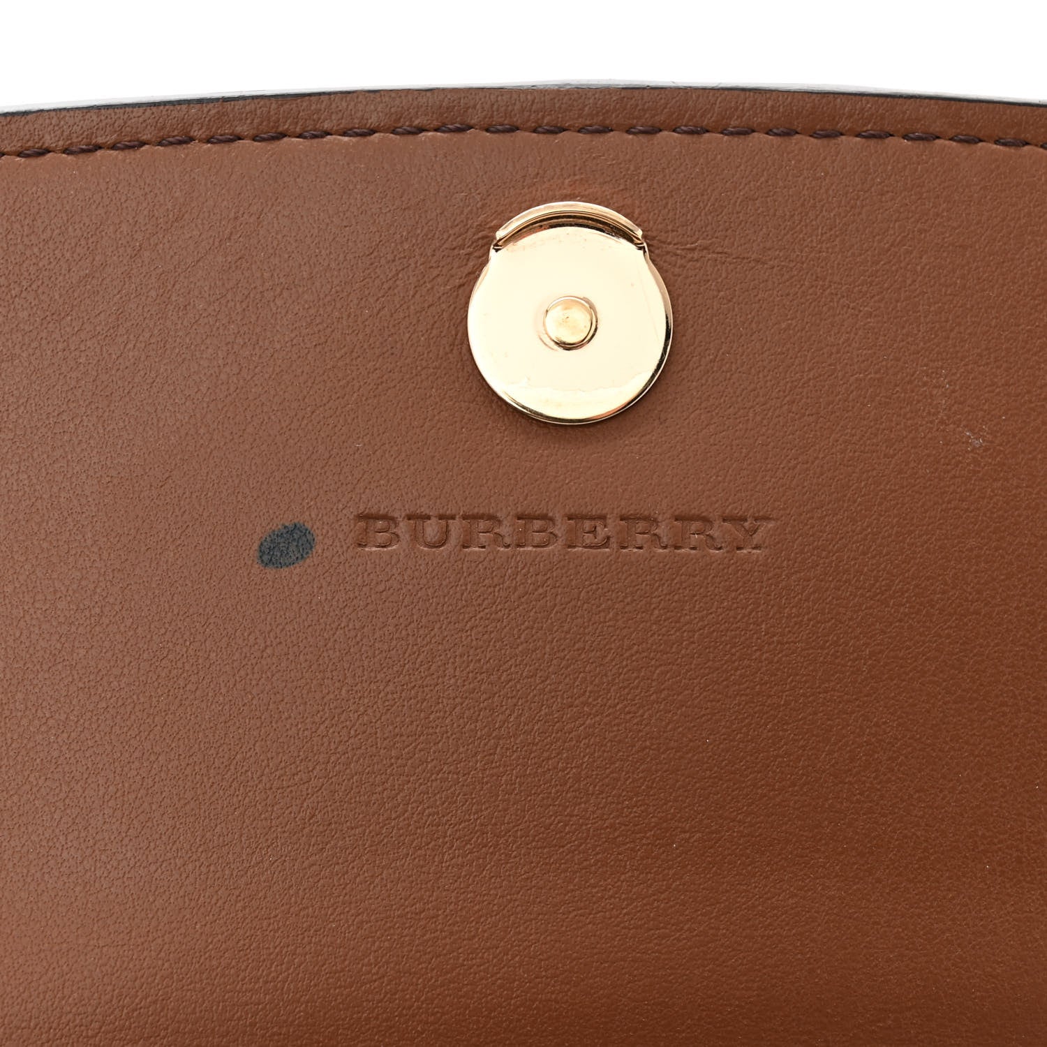 Burberry Derby Calfskin House Check Henley Wallet On Chain Tan 6 of 12