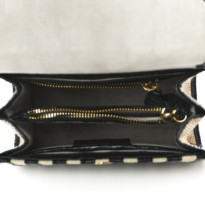 Nancy Gonzalez Crocodile Raffia Lily Top Handle Bag Black 5 of 10