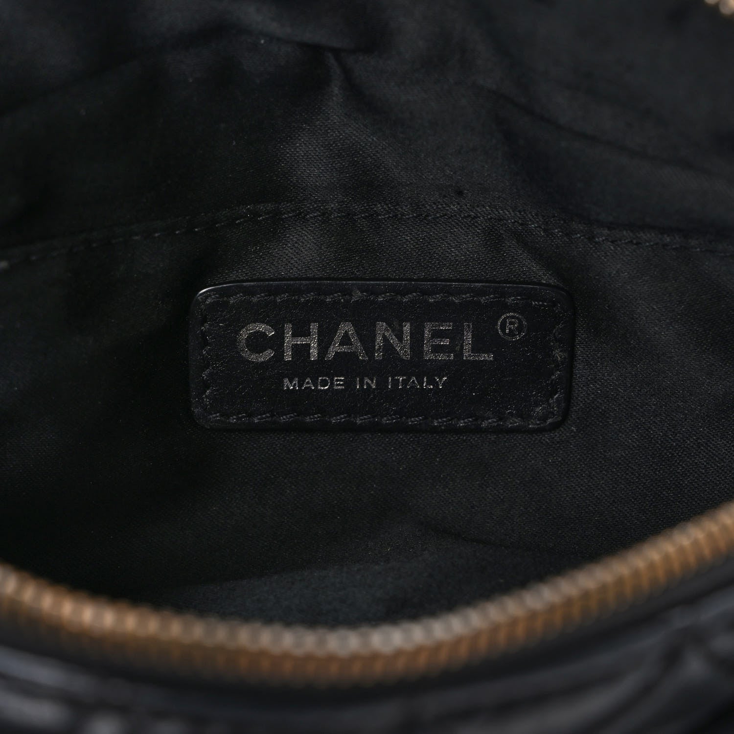 Chanel Lambskin Quilted Banane Waist Bag Fanny Pack Black 5 of 10