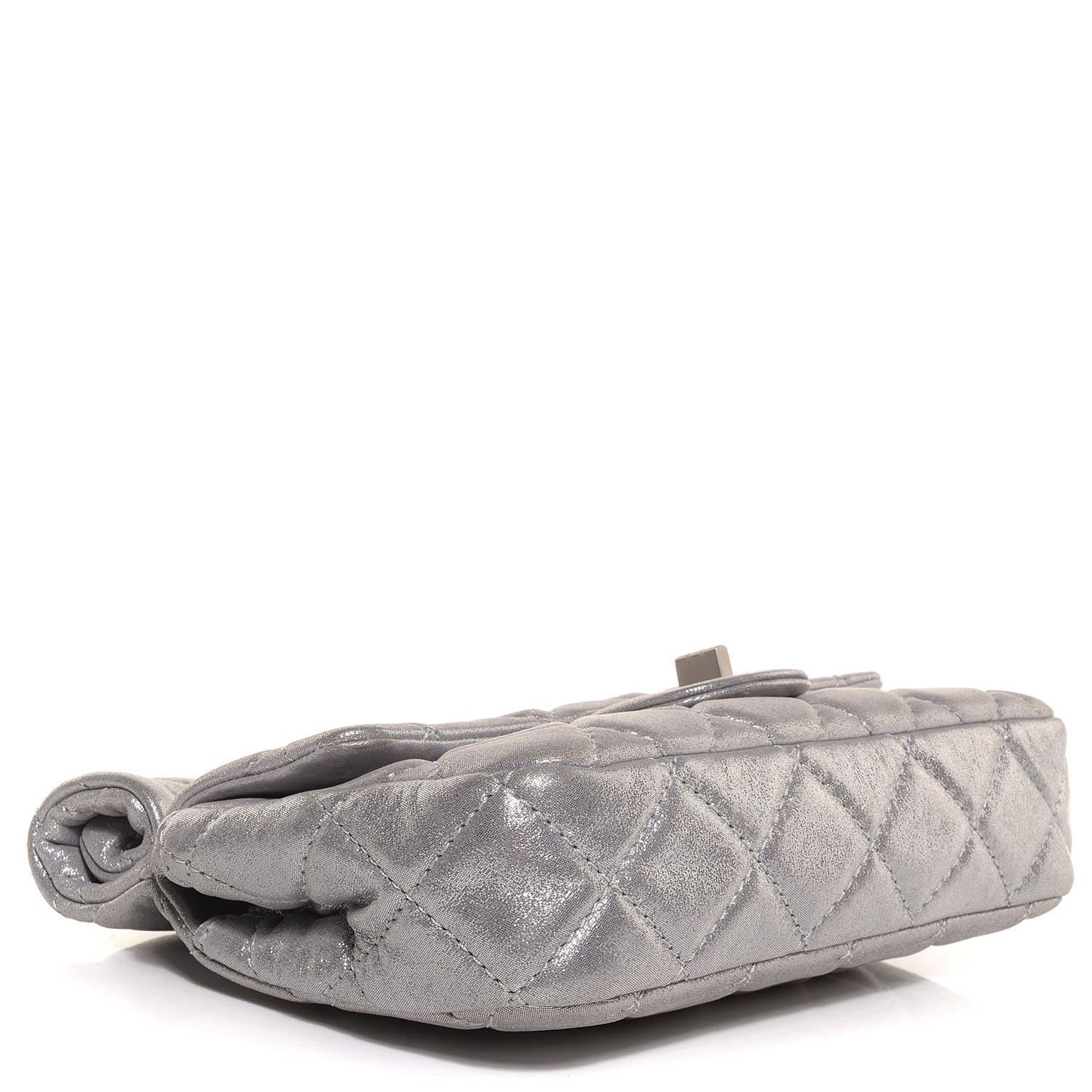 Chanel Iridescent Calfskin Quilted Small Roll Reissue Clutch Silver 4 of 8