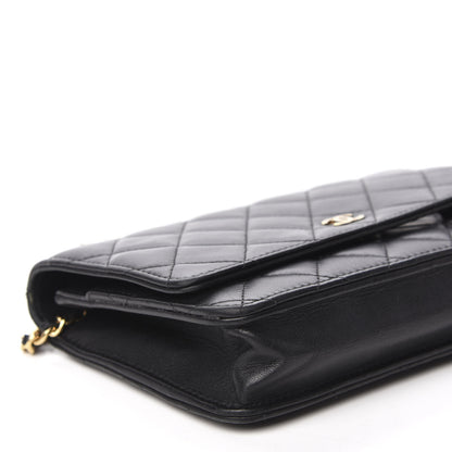 Chanel Lambskin Quilted Wallet On Chain WOC Black 6 of 11