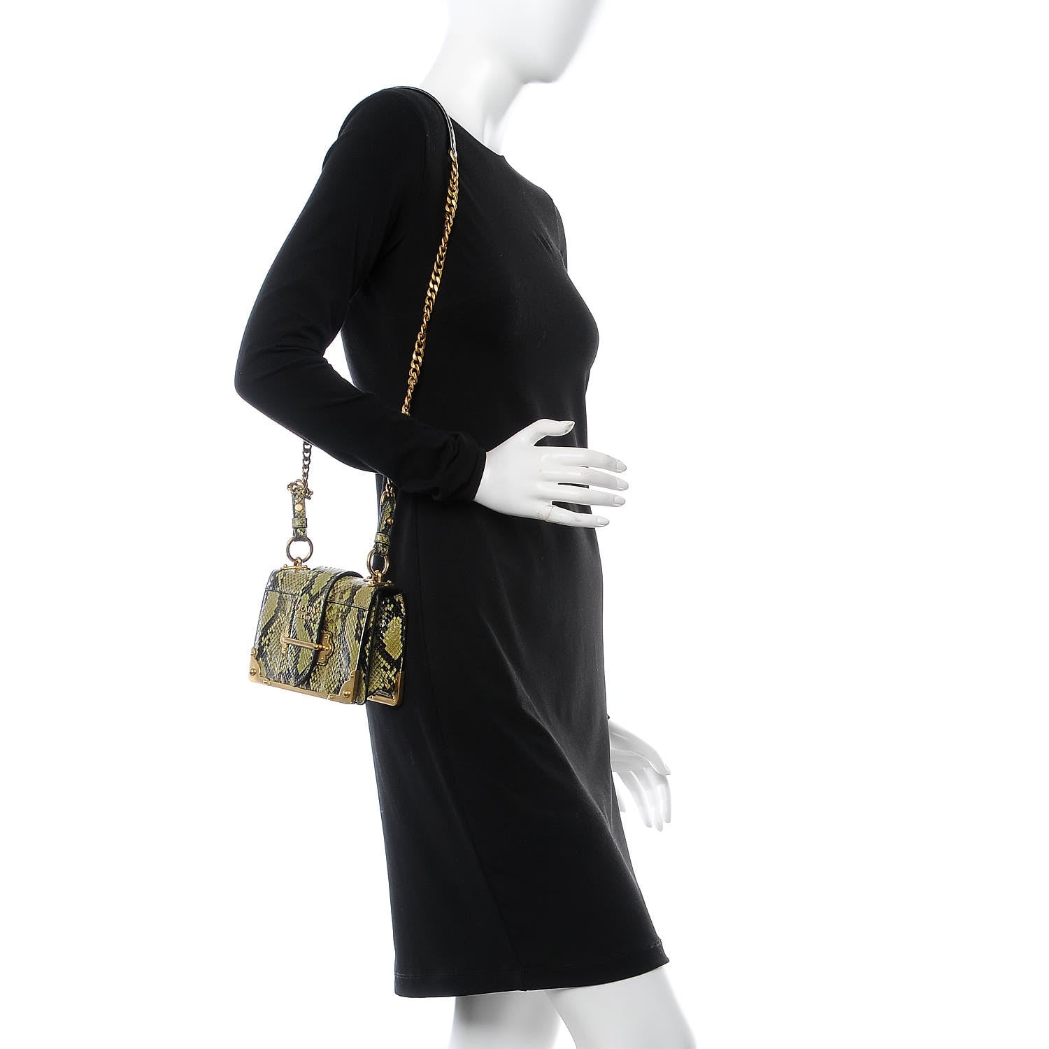 Prada Python Cahier Bag Green 2 of 6