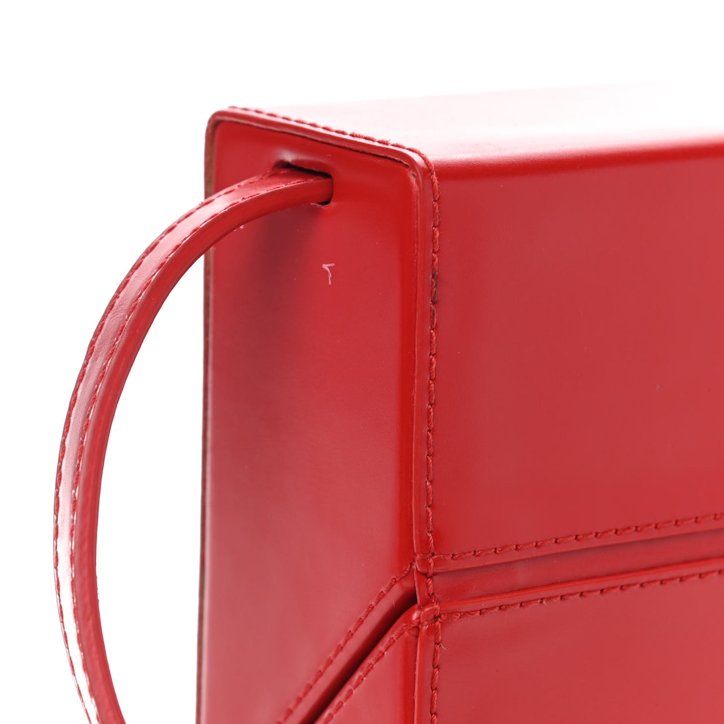 Calfskin Daisey Box Clutch Red