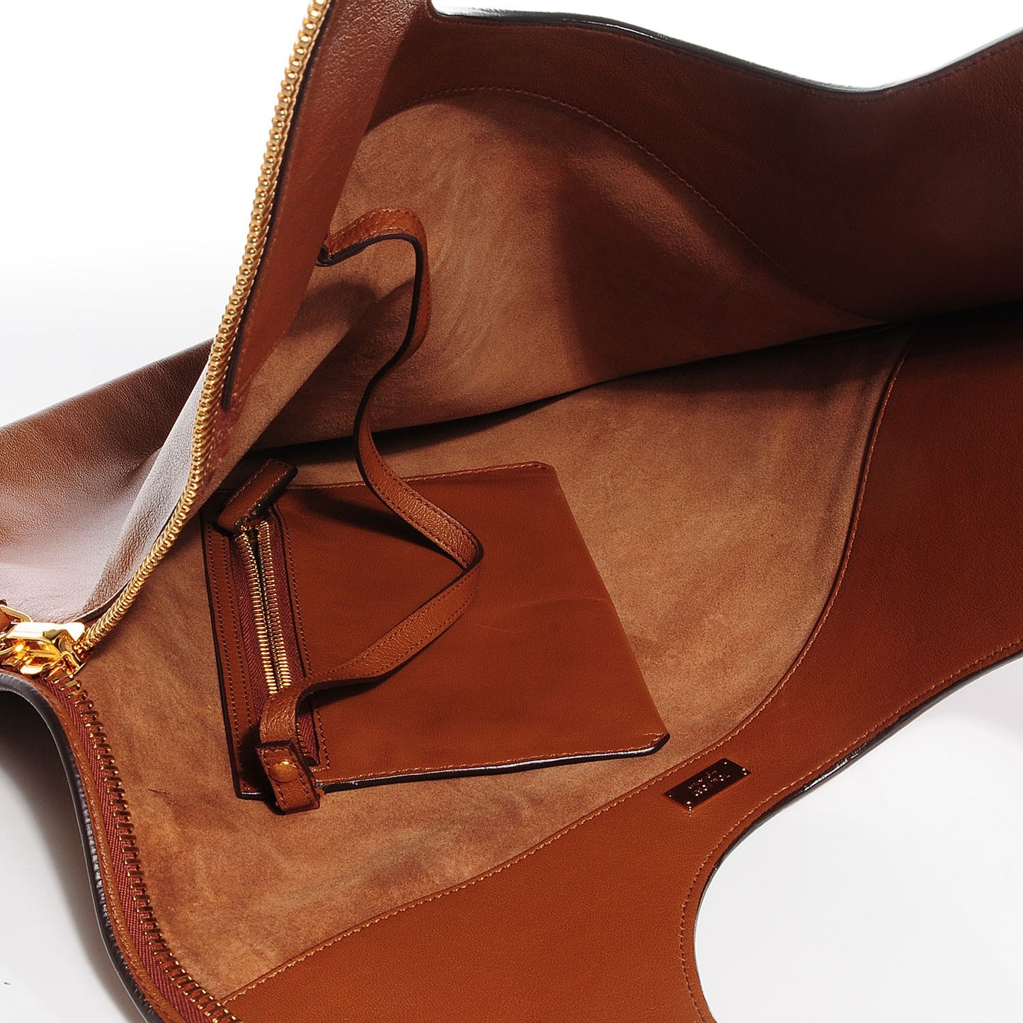 Ramskin Large Alix Padlock and Zip Shoulder Bag Caramel