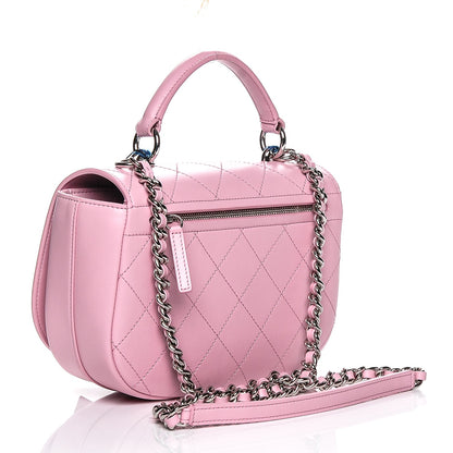 Chanel Calfskin Stitched Ring My Bag Flap Crossbody Pink 3 of 8