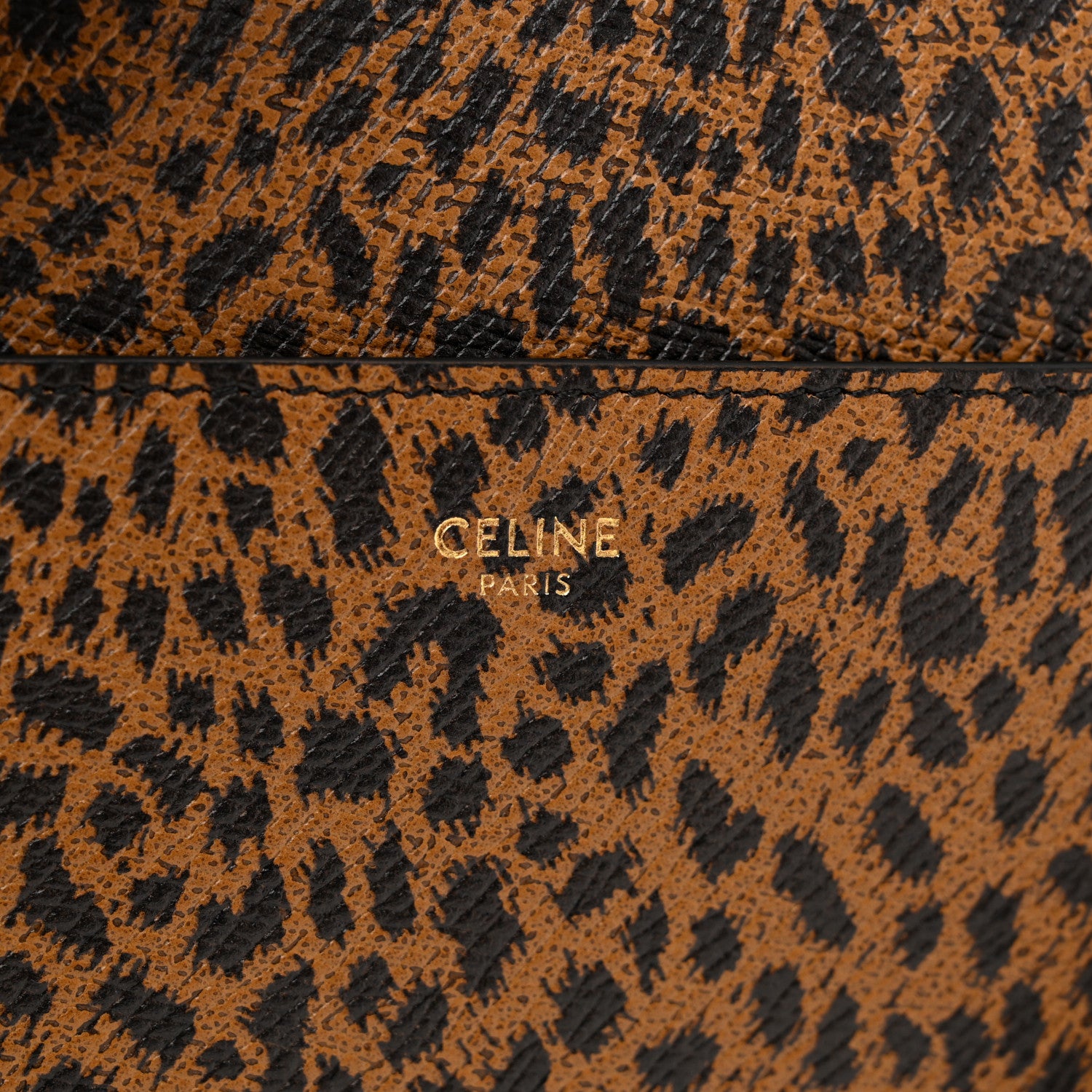Celine Grained Calfskin Leopard Print Cartable Small Briefcase Brown Black 8 of 11