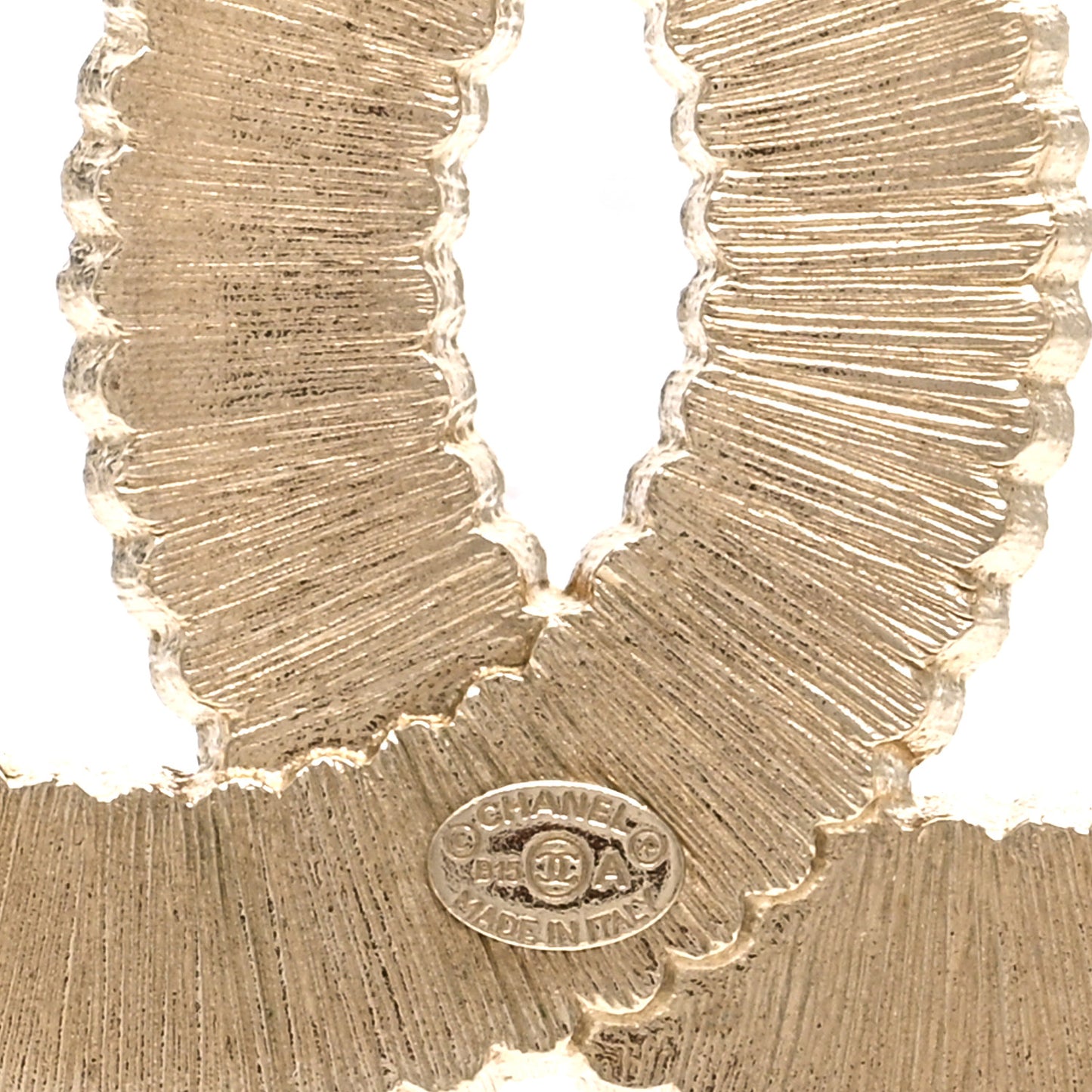 Crystal Glass CC Necklace Light Gold