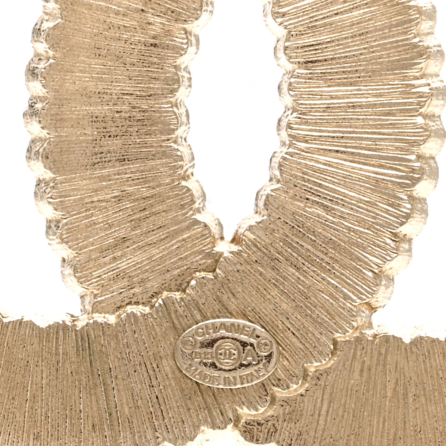 Chanel Crystal Glass CC Necklace Light Gold 5 of 7