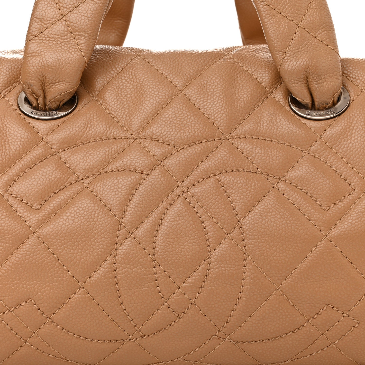 Chanel Caviar Quilted CC Timeless Bowler Dark Beige 7 of 9