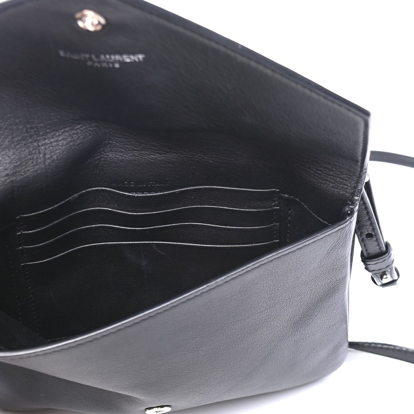 Calfskin Monogram Tri Pocket Crossbody Bag Black