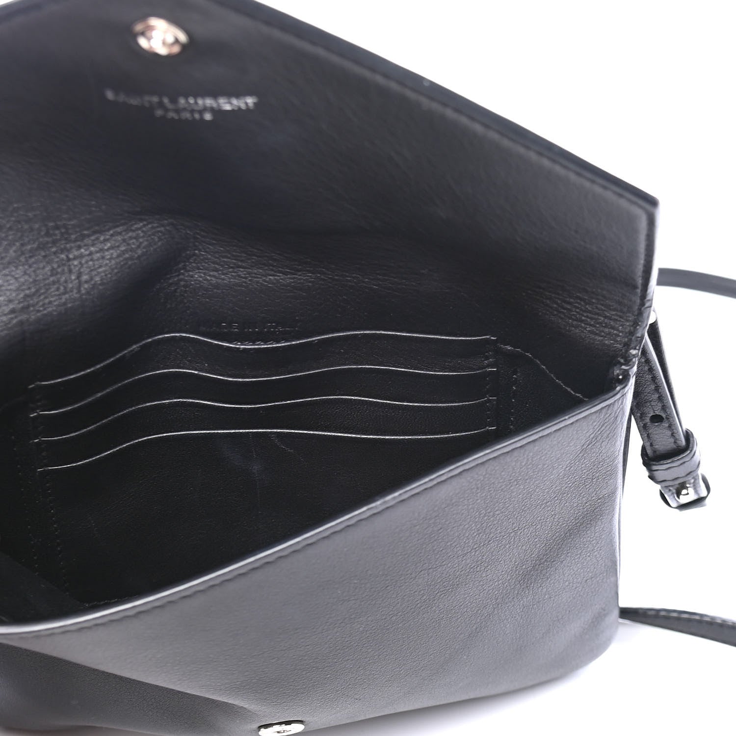 Saint Laurent Calfskin Monogram Tri Pocket Crossbody Bag Black 5 of 5