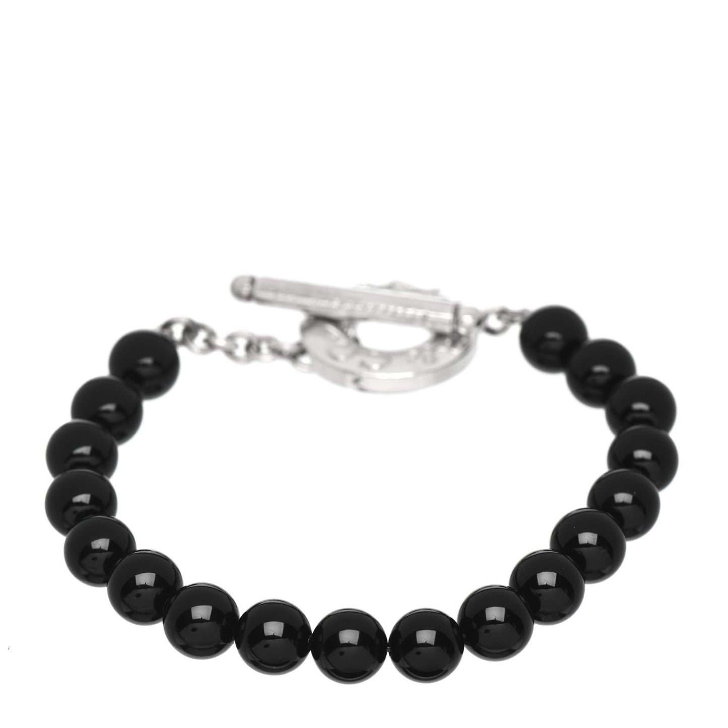 Sterling Silver Black Onyx Bead Toggle Bracelet