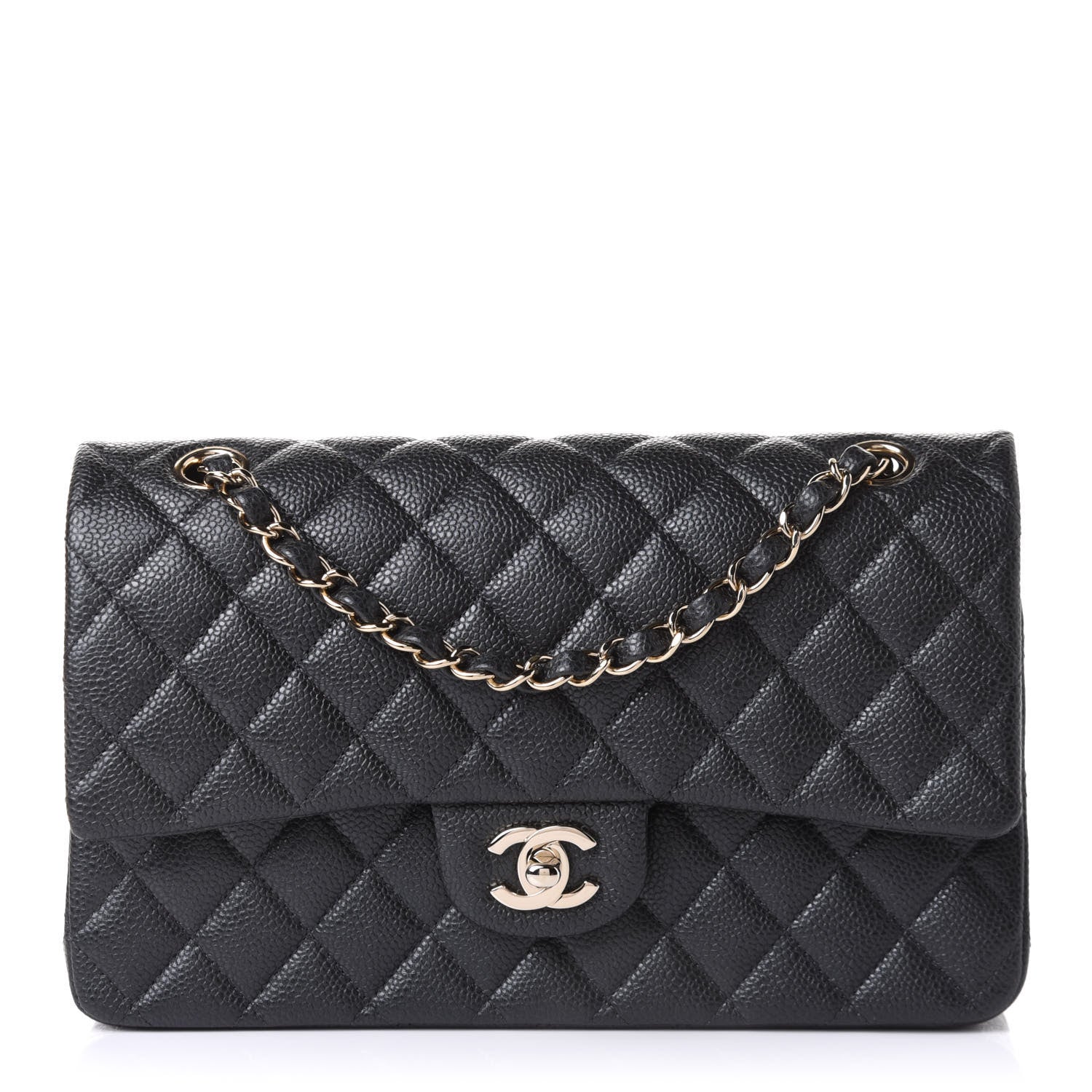 Chanel Caviar Quilted Medium Double Flap Dark Grey 1 of 10