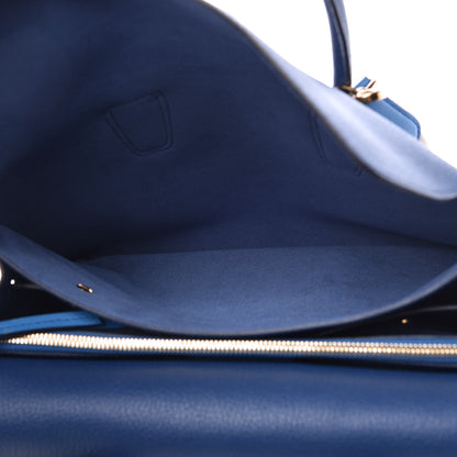 MCM Grained Calfskin Medium Milla Tote Navy 8 of 10