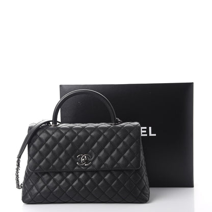 Chanel Caviar Quilted Medium Coco Handle Flap Black 8 of 8