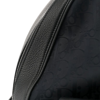 Christian Dior Grained Calfskin Nylon Oblique Explorer Backpack Black 13 of 14