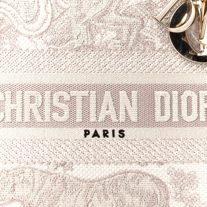 Christian Dior Canvas Toile De Jouy Reverse Embroidered Medium Lady D-Lite Rose 8 of 10