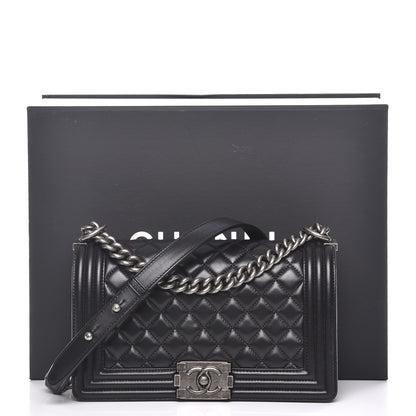 Chanel Lambskin Quilted Medium Boy Flap Black 8 of 8