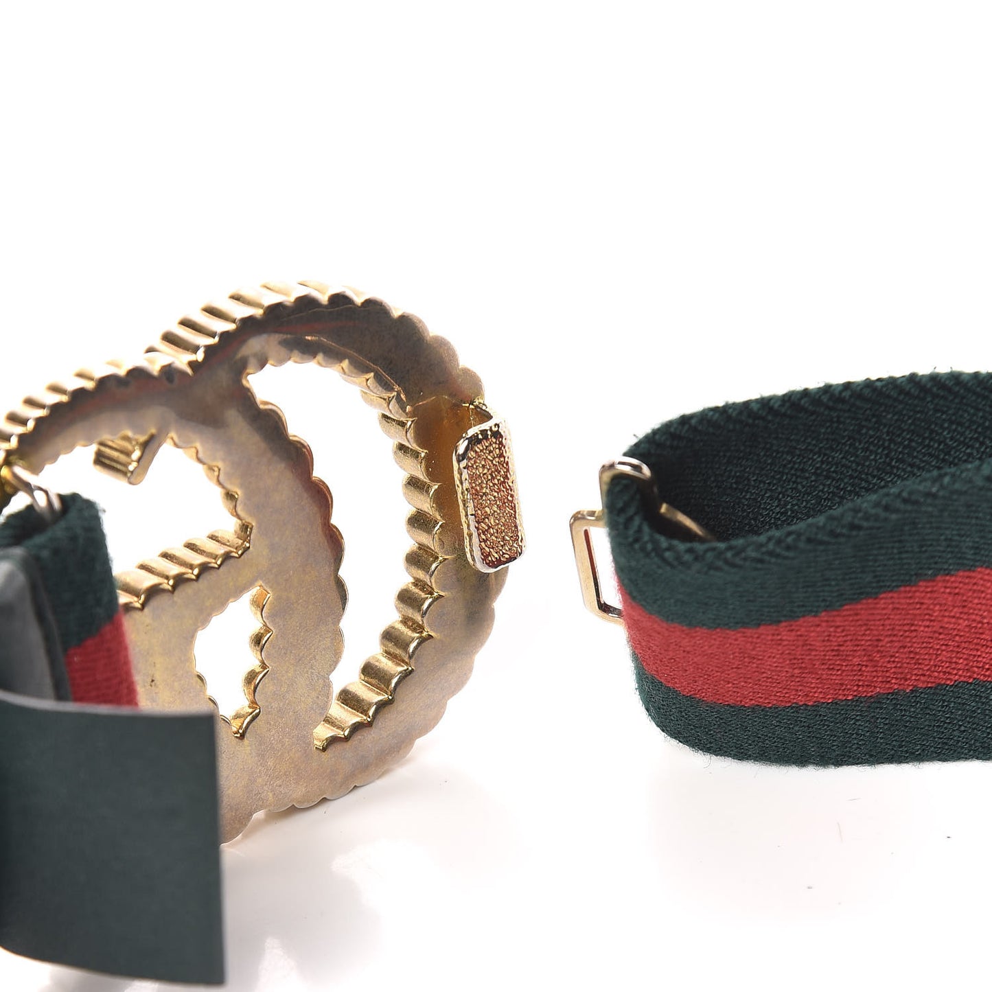 Canvas Torchon Double G Web Belt 85 34 Verde
