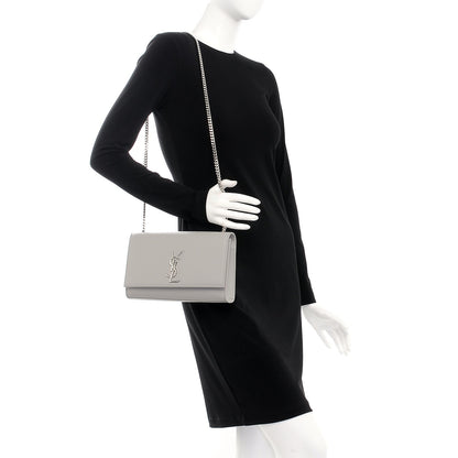 Saint Laurent Grain De Poudre Medium Classic Monogram Kate Satchel Souris 2 of 6