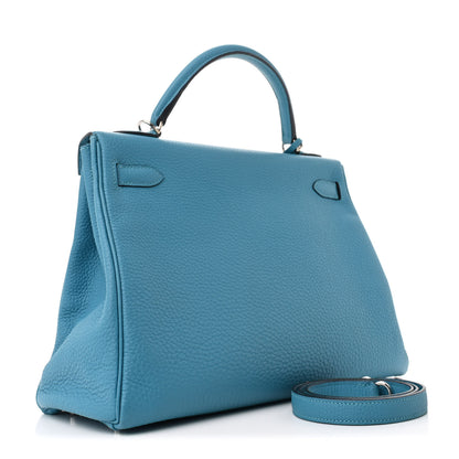 Hermes Togo Kelly Retourne 32 Turquoise 3 of 10