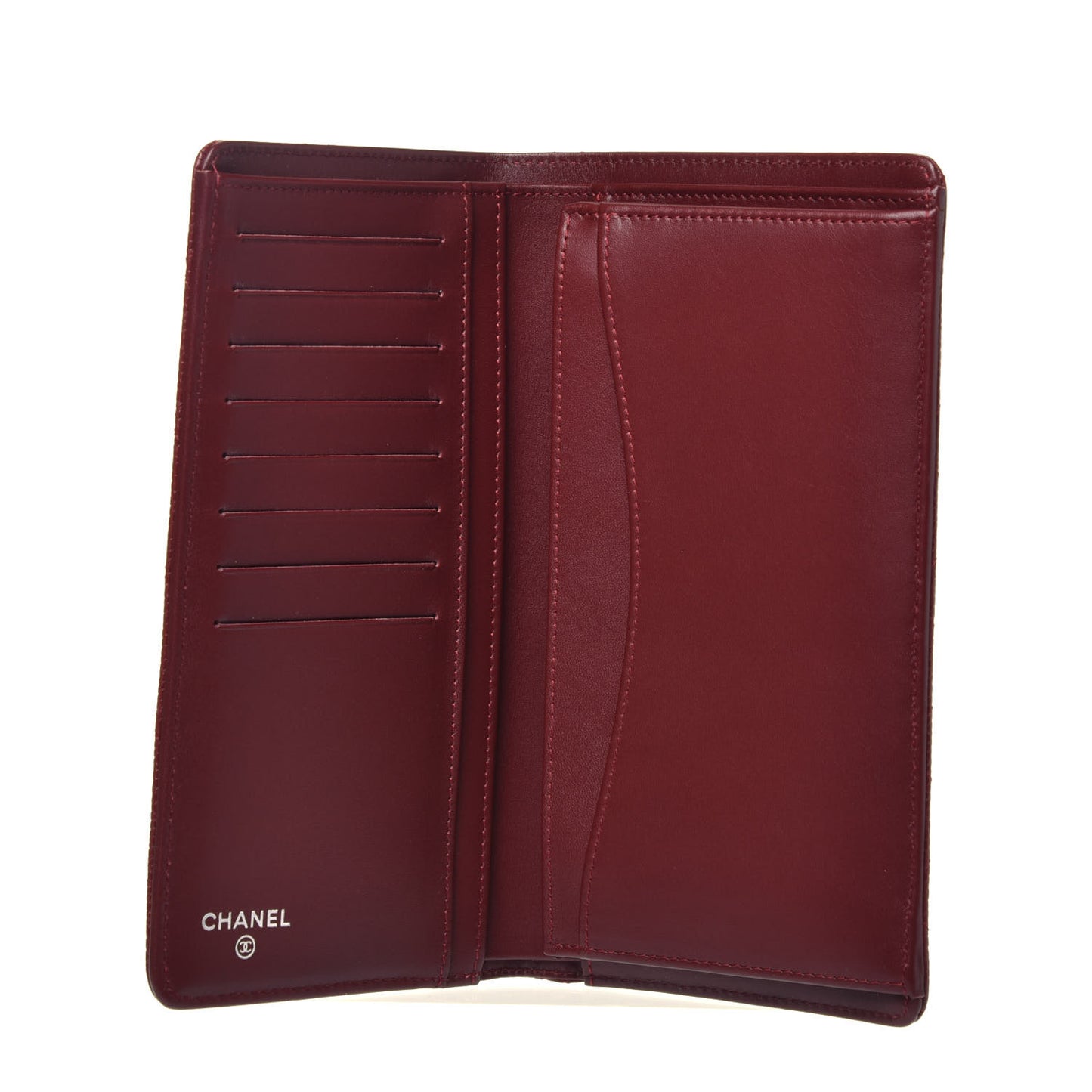 Caviar Quilted Yen Wallet Dark Red