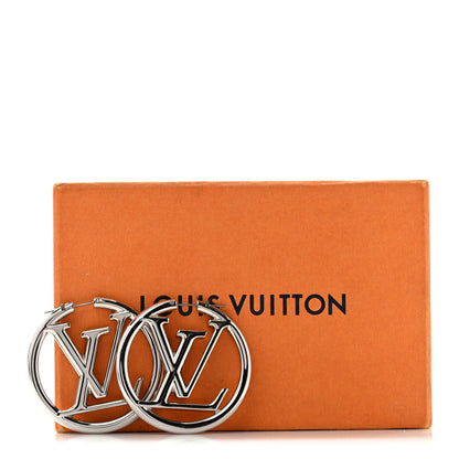 Louis Vuitton Palladium Louise Hoop Earrings Silver 6 of 6
