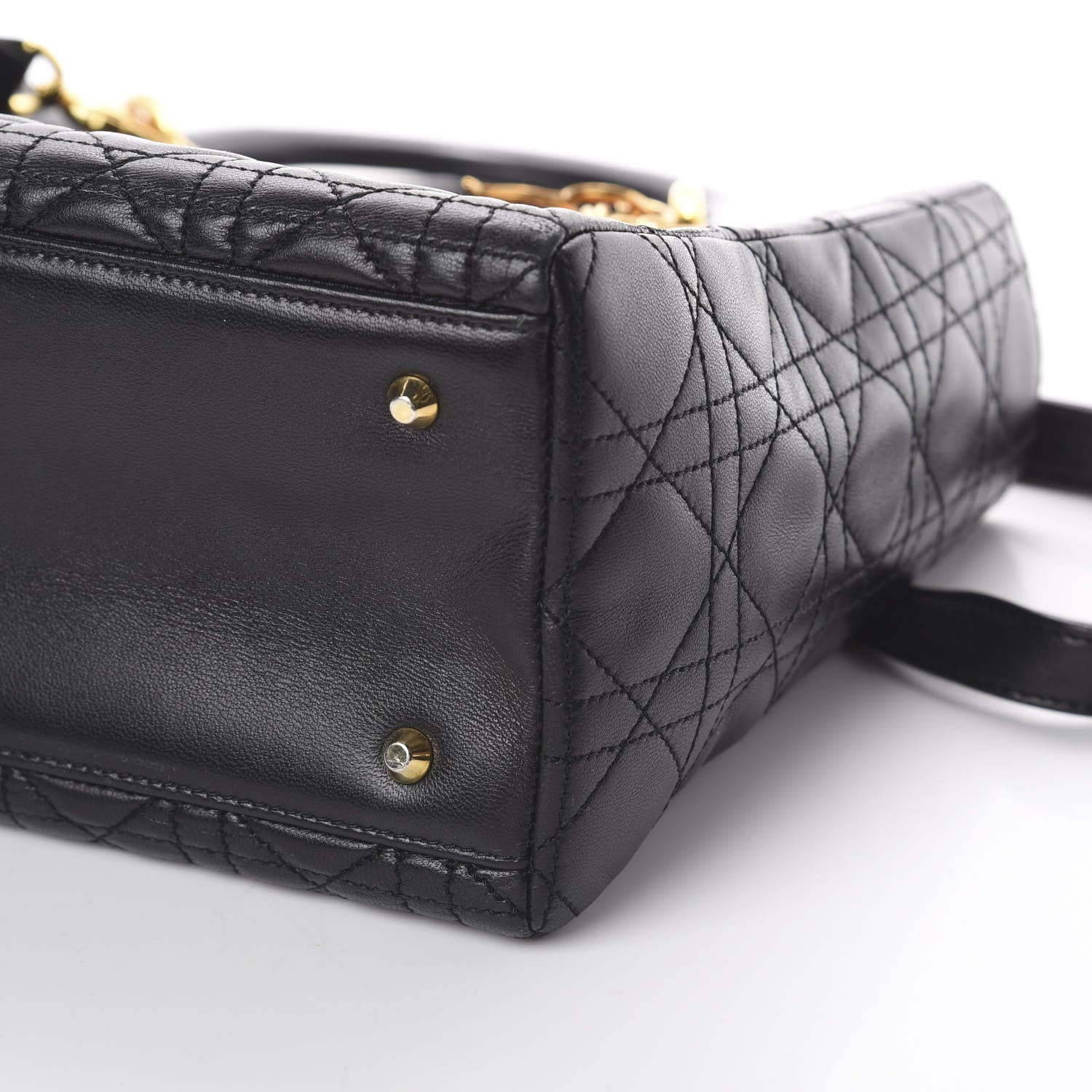 Christian Dior Lambskin Cannage Medium Lady Dior Black 6 of 8