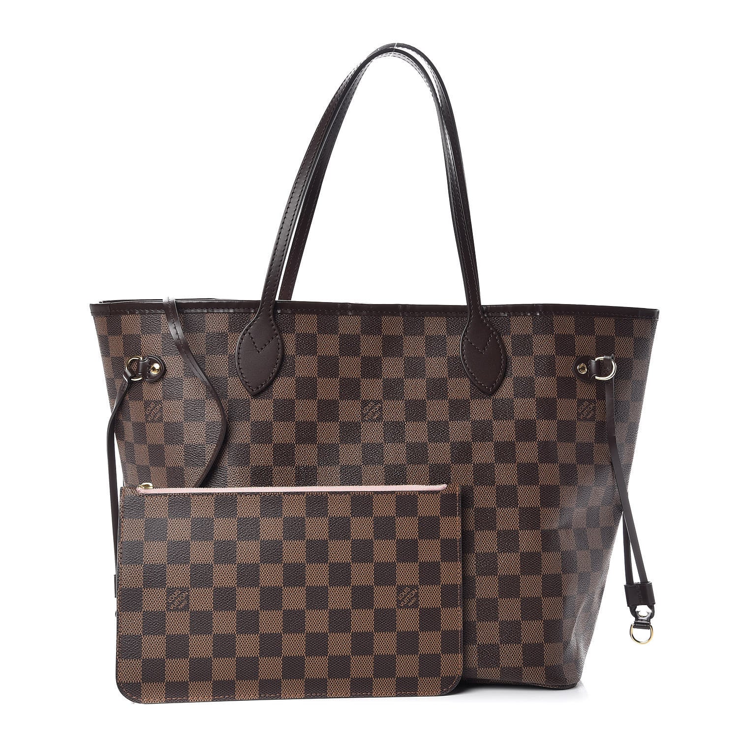 Louis Vuitton Damier Ebene Neo Neverfull MM Rose Ballerine 1 of 11