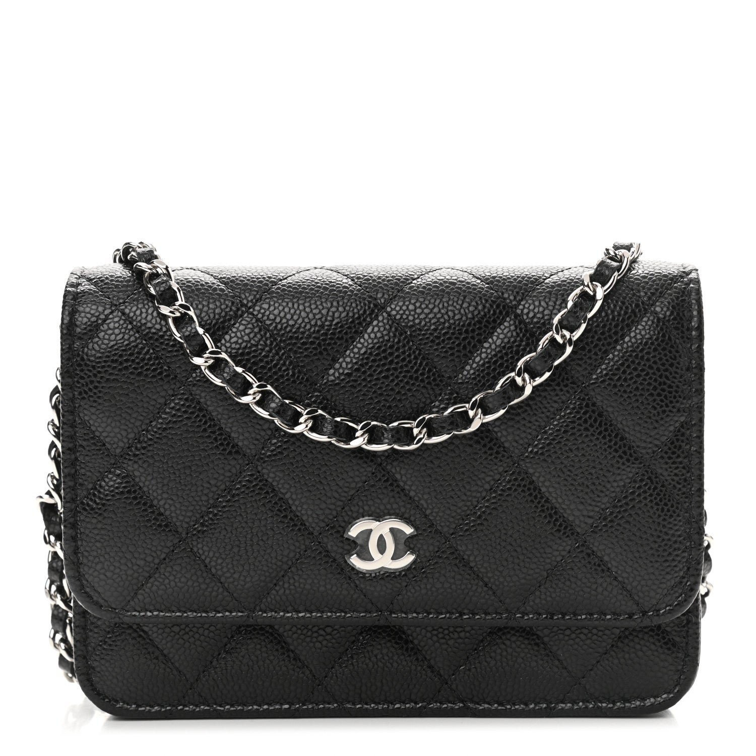 Chanel Caviar Quilted Mini Wallet On Chain WOC Black 1 of 12