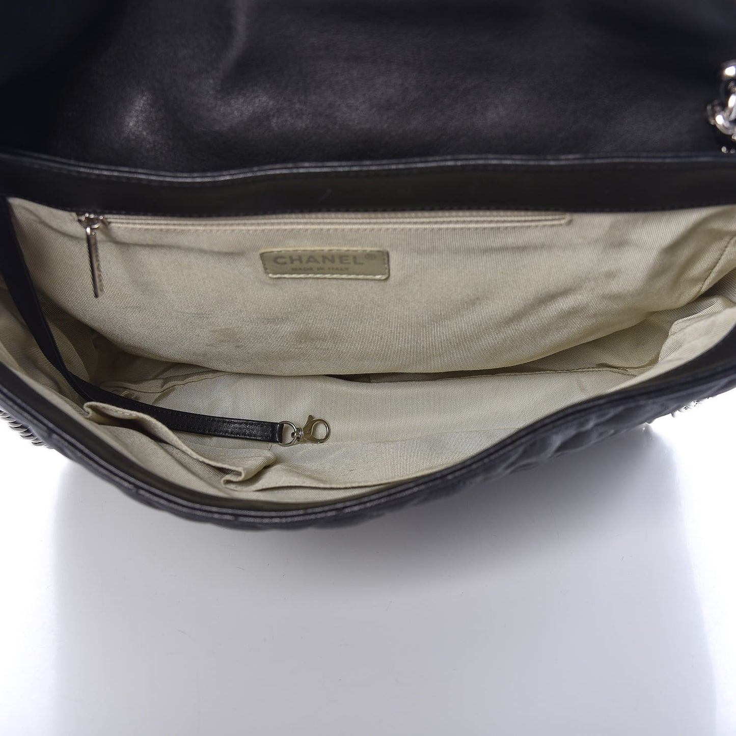 Washed Lambskin Quilted Maxi Chain Around Flap Black