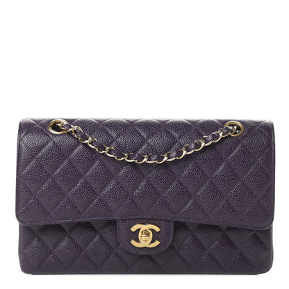 Chanel Caviar Quilted Medium Double Flap Dark Purple 1 of 16