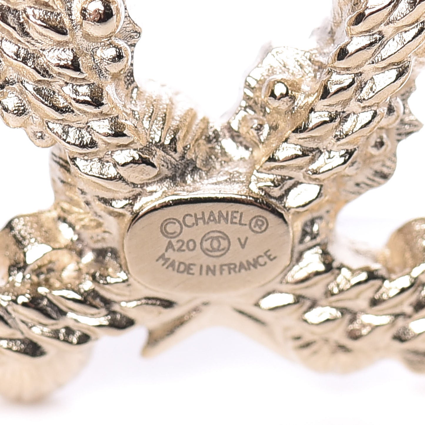 Crystal Pearl CC Charms Brooch Gold