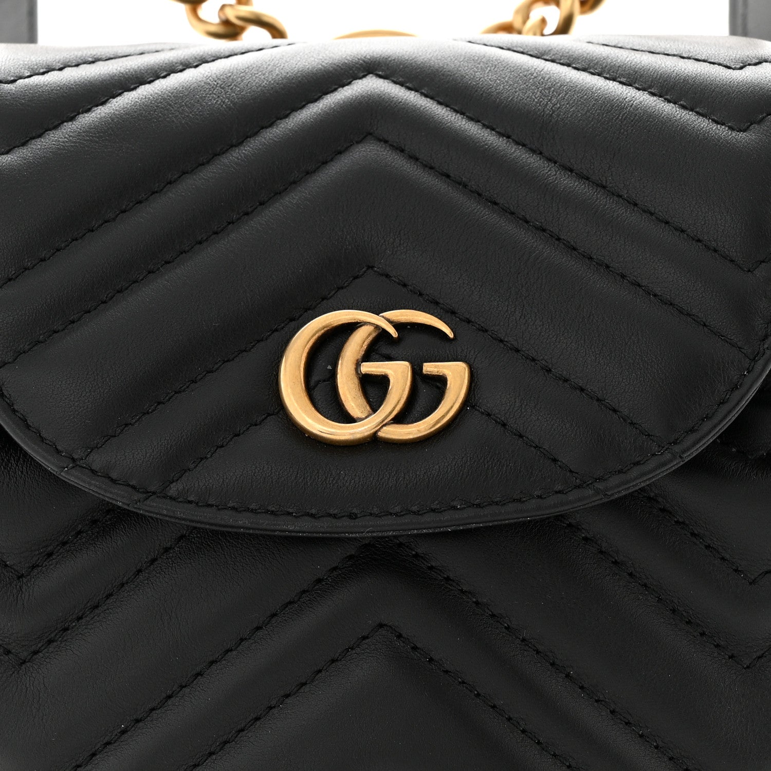 Gucci Calfskin Matelasse GG Marmont Flap Backpack Black 8 of 10