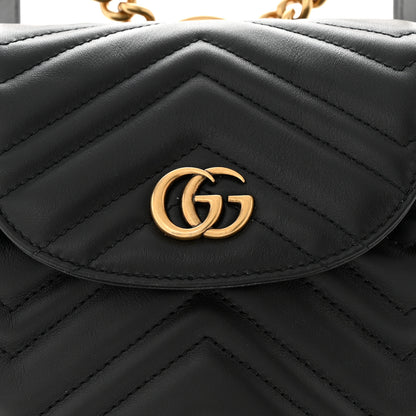 Gucci Calfskin Matelasse GG Marmont Flap Backpack Black 8 of 10