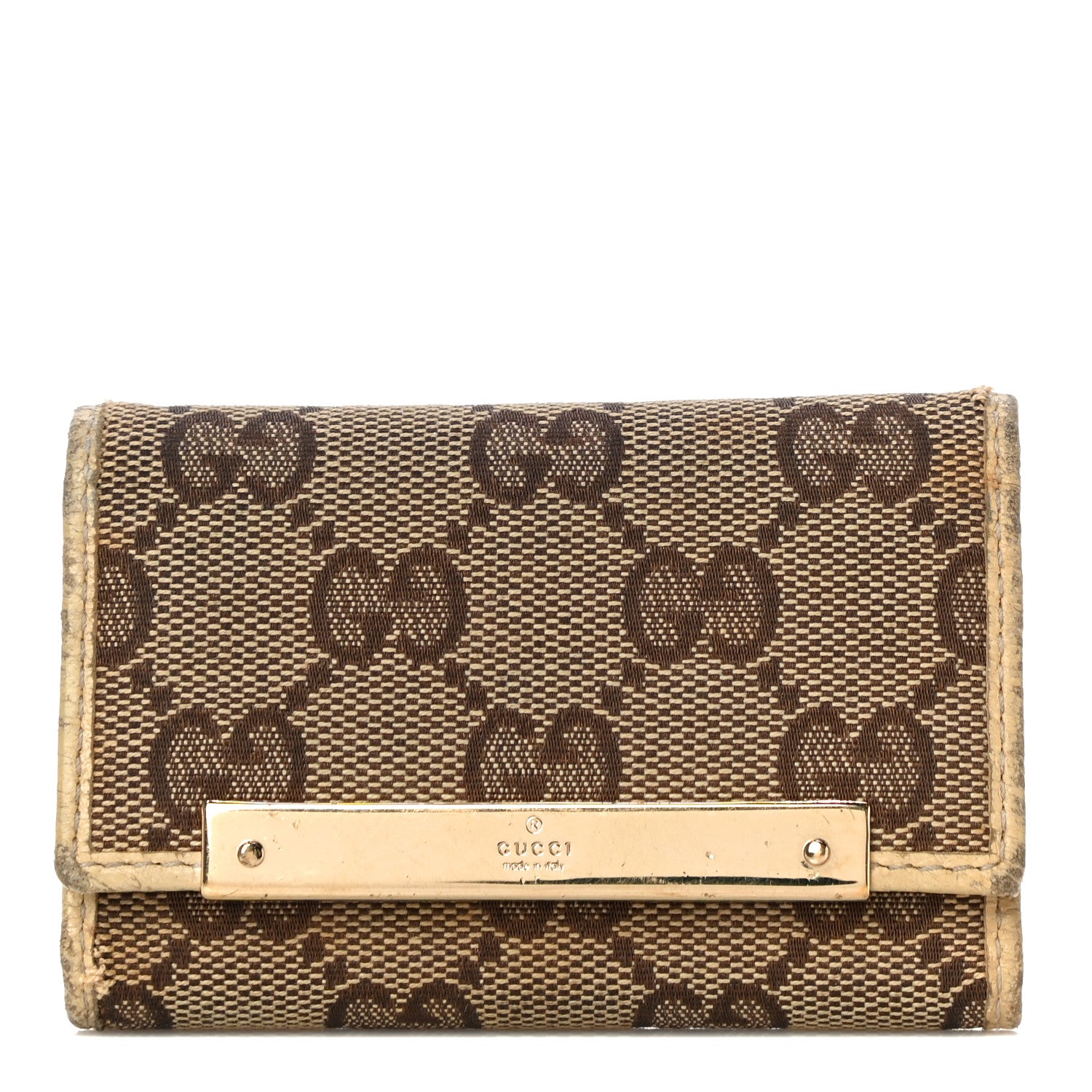 Gucci GG Supreme Monogram 6 Key Holder Case Off White 1 of 15