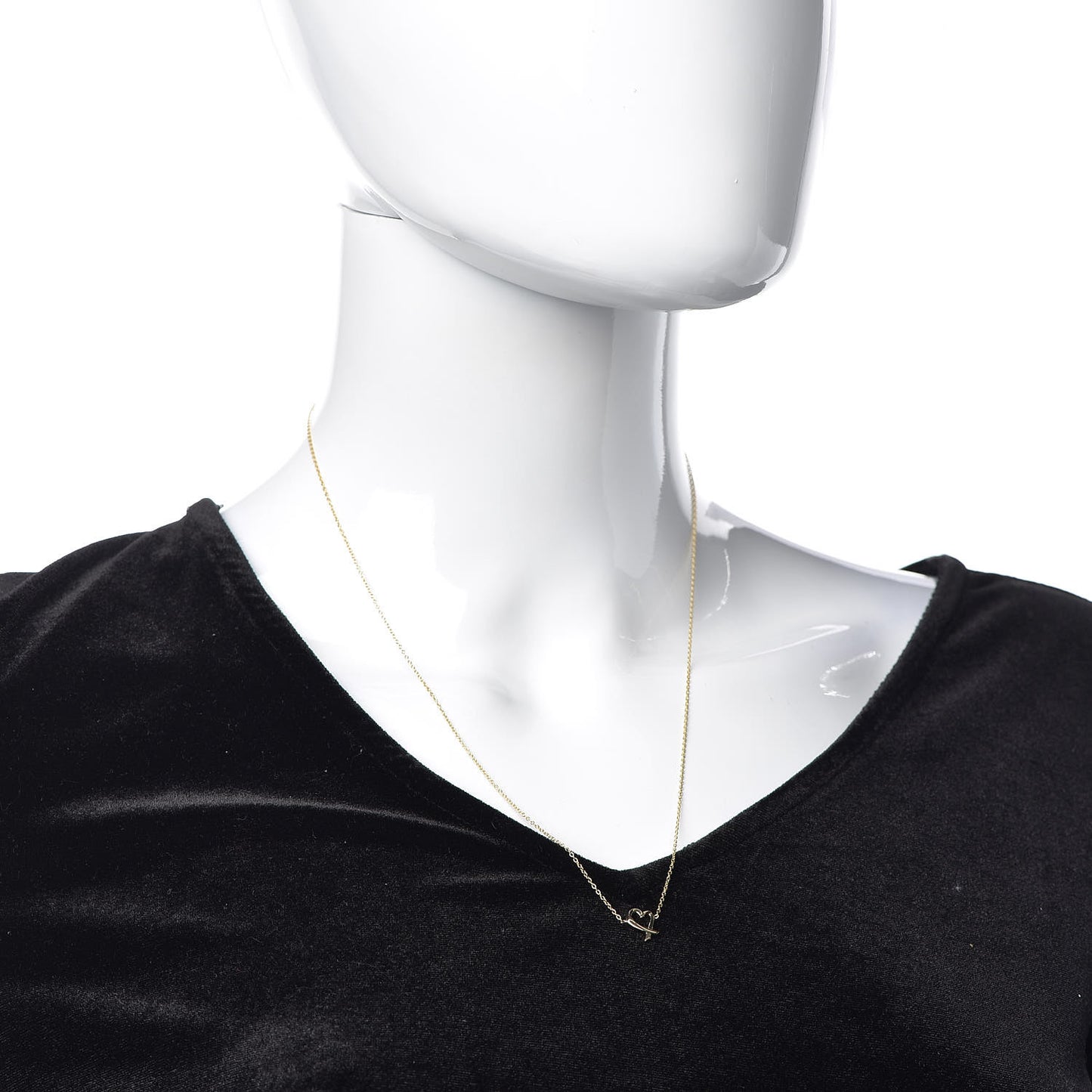 18K Yellow Gold Mini Paloma Picasso Loving Heart Pendant Necklace