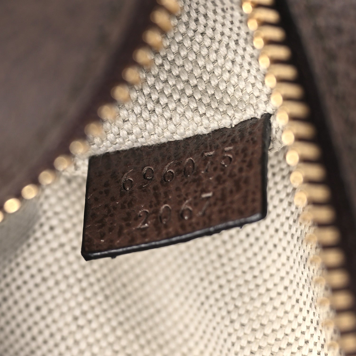 Gucci Monogram Jumbo GG Textured Dollar Calfskin Web Mini Crossbody Bag Camel Ebony New Acero 7 of 10