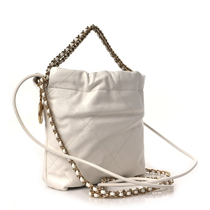 Chanel Shiny Calfskin Quilted Mini Chanel 22 White 3 of 9