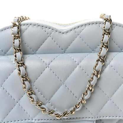 Chanel Lambskin Quilted Large CC In Love Heart Bag Light Blue 8 of 11