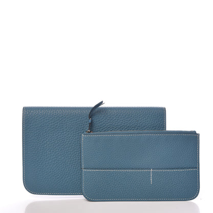 Hermes Togo Dogon Duo Wallet Blue Jean 3 of 18