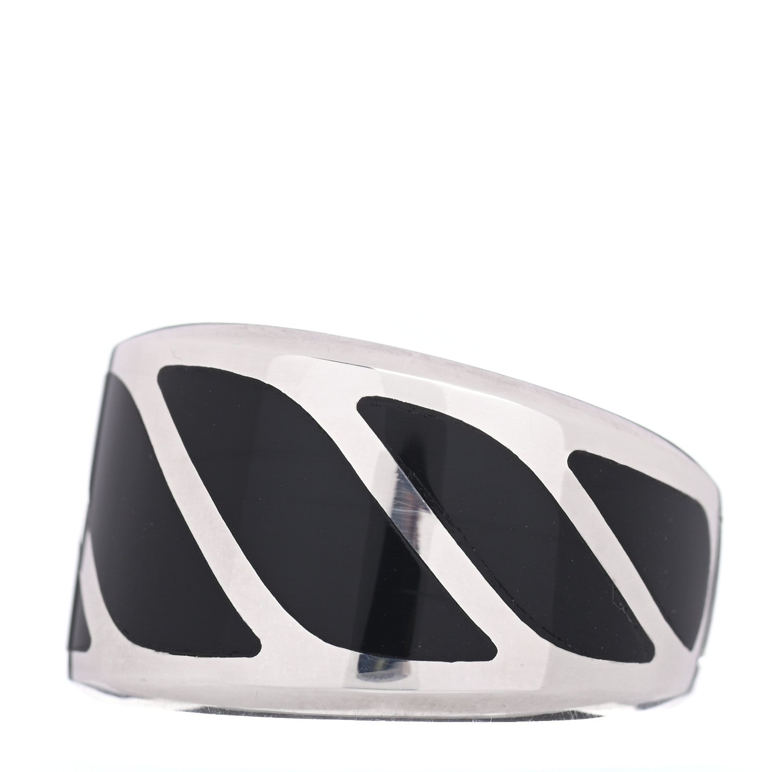 David Yurman Sterling Silver Black Onyx 16mm Graphic Cable Band Ring 63 10.25 3 of 5
