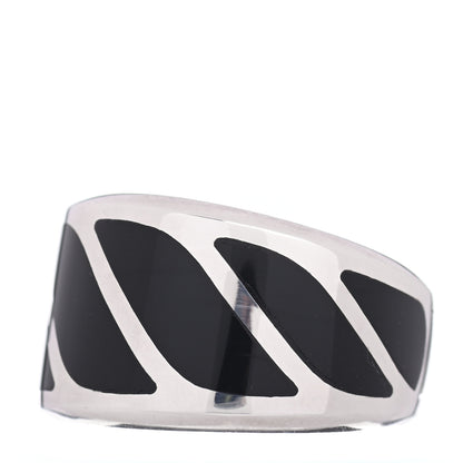 David Yurman Sterling Silver Black Onyx 16mm Graphic Cable Band Ring 63 10.25 3 of 5