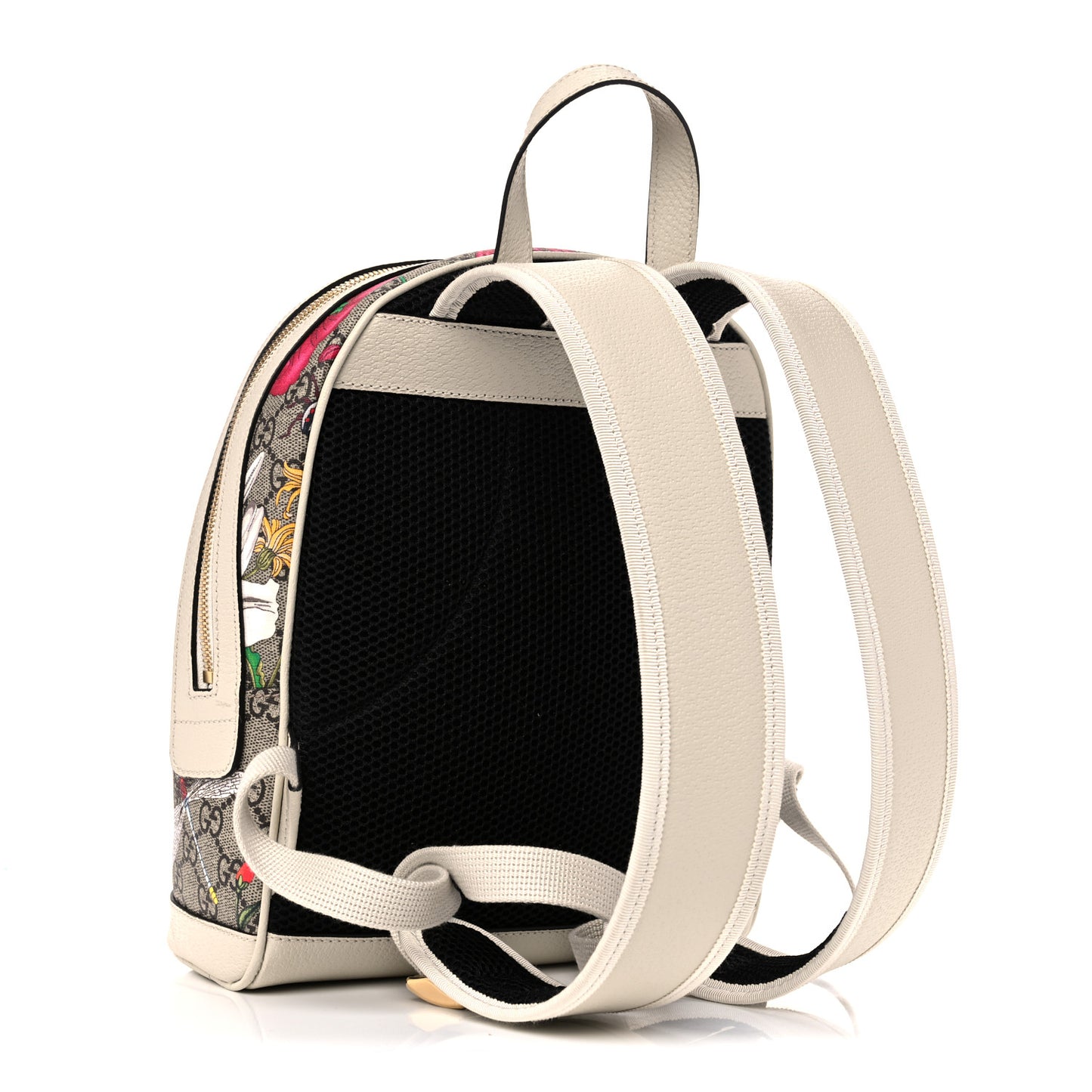 GG Supreme Monogram Flora Web Small Ophidia Day Backpack White
