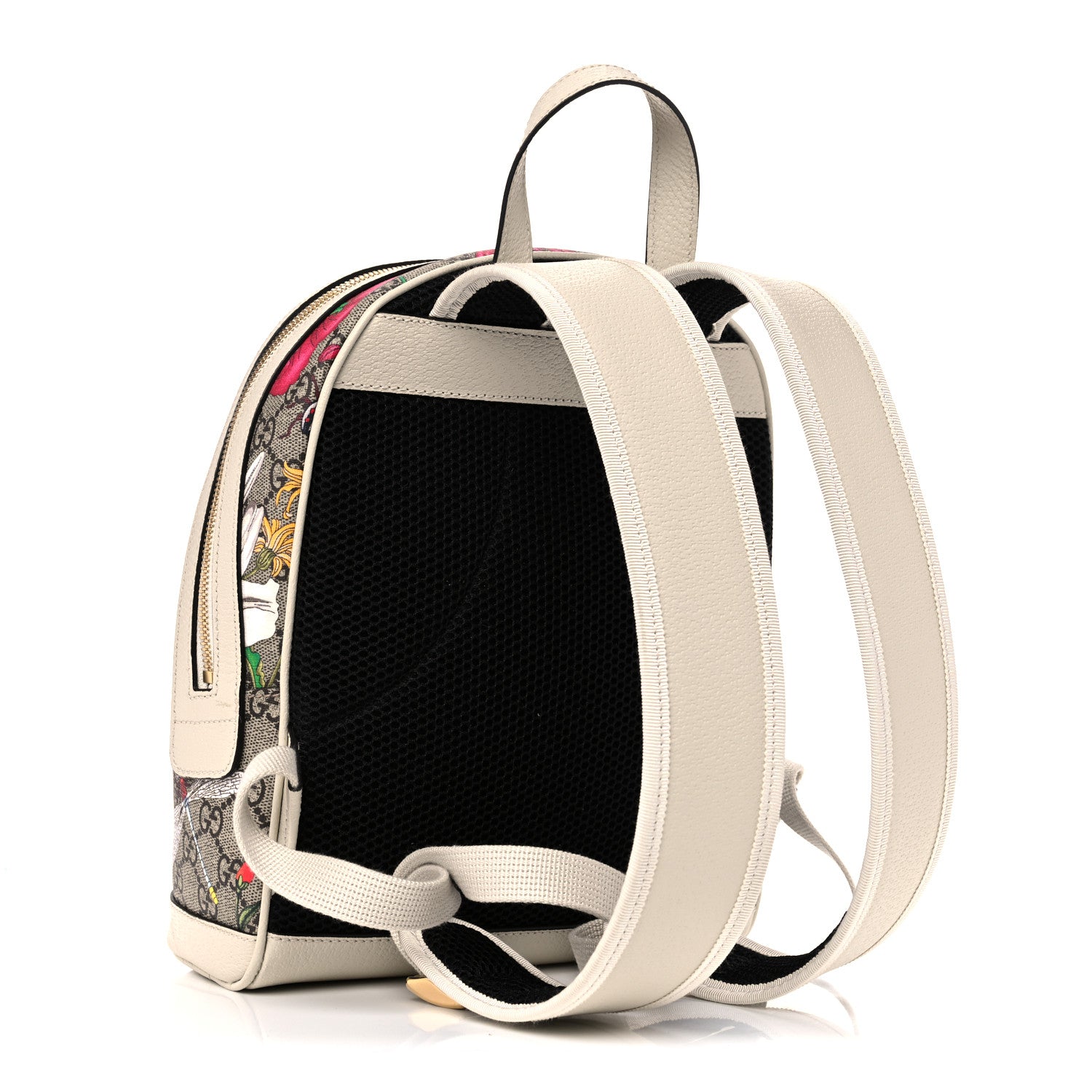 Gucci GG Supreme Monogram Flora Web Small Ophidia Day Backpack White 4 of 10